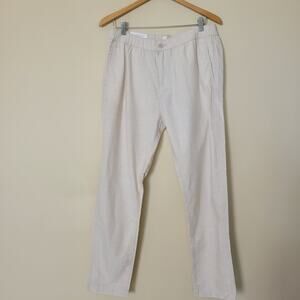 NWT H&M Size M Regular Fit Cotton Pants High Rise Straight Elastic Adjustable